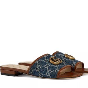 Gucci Jolie Denim Sandals - Size 37
